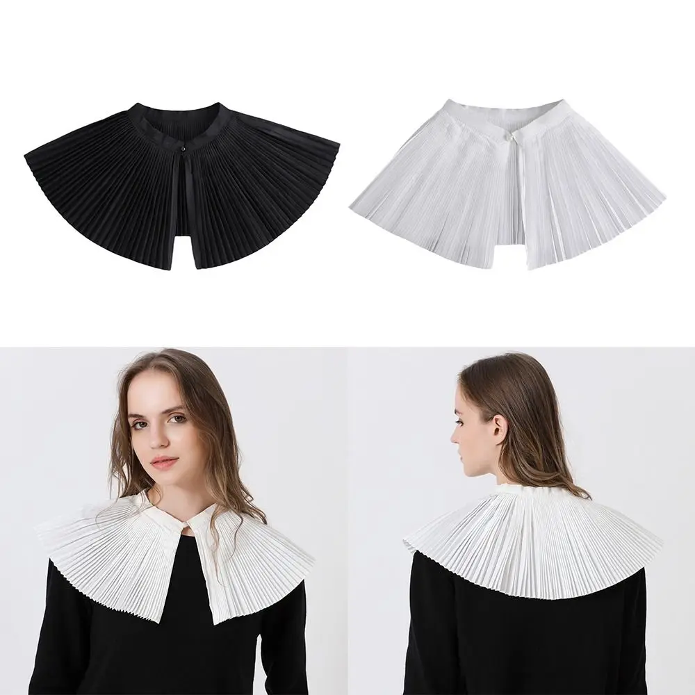 

Exquisite Black White Fake Collar Multi-functional Fan Shaped Lapel Collar Detachable Lace Neckline Spring/Autumn/Winter Styles