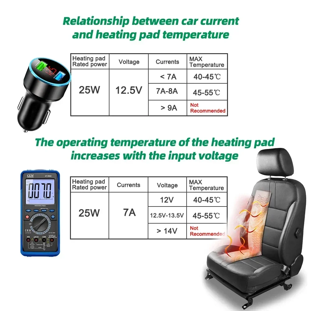 New Build-in Car Seat Heater Kit Fit 2 Seats Carbon Fiber Heating Pad Dual R/L Switches System Seat Cushion For Toyota RVA4