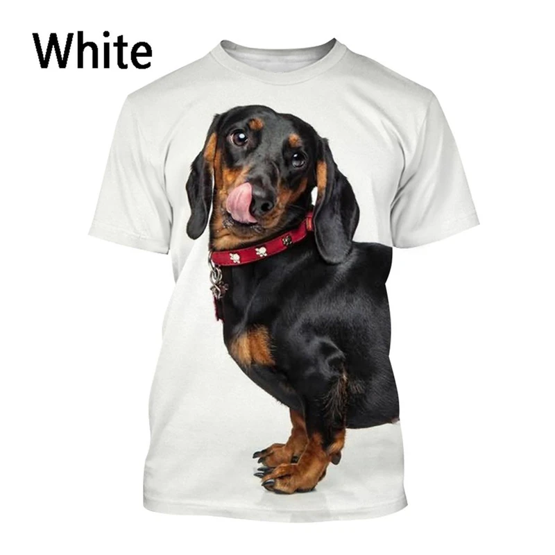 Dachshund 3D Printed T-Shirt Men Women Summer Funny Dog Graphic T Shirts Casual Harajuku Style Kids O-neck Tee Tops Y2k Clothing