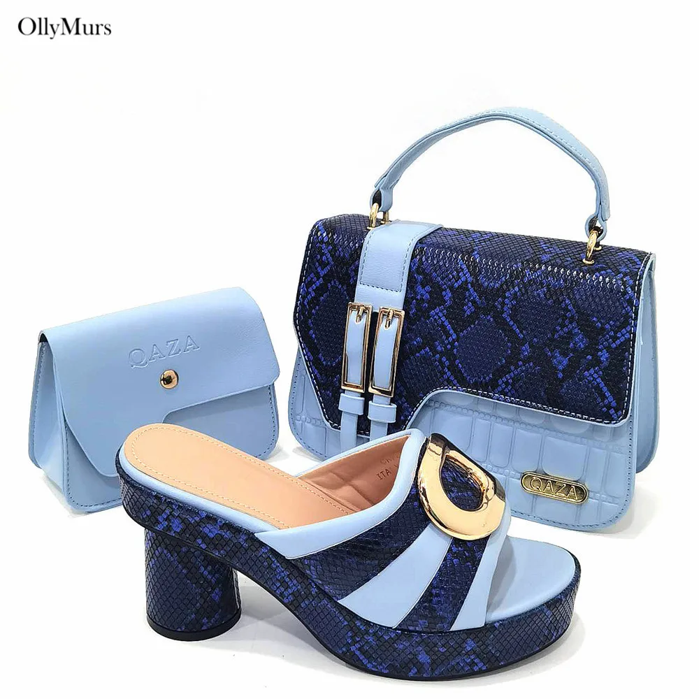 Hot Sale Italian Elegant Ladies Rhinestone Shoes And Bags Set African Woman Pumps Shoes And Bags Set For Wedding Party On Stock