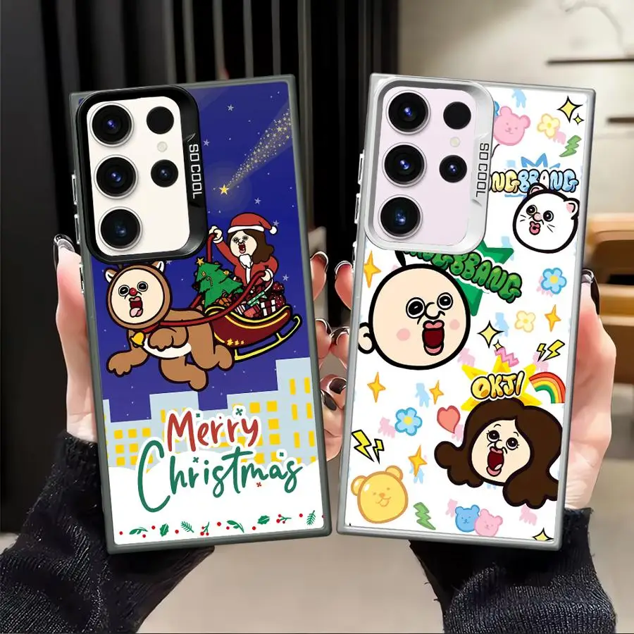 Back Phone Cover Case for Samsung Galaxy S22 S21 S24 FE S23 Note 20 Ultra S20 Plus S23 S25 Bangbang Yuzhi Christmas