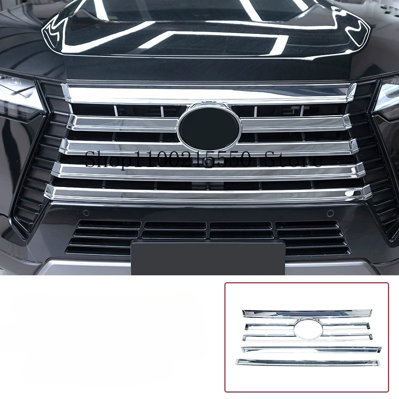 For 2024 Lexus GX550 GX550h Front Grill Chrome Decoration Strip GX 550 550h Exterior Upgraded Accessories  Tuning Modification