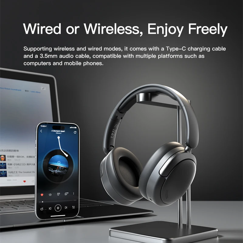 Sony 2026 Over-ear Wireless Headphone Bluetooth 5.4 Long Battery Lify HiFi Stereo Sound Gaming Headset With Low Latency