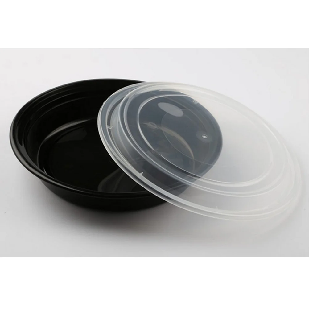 10PCS 1000ML Bowl Take Out Containers Food Storage Box with Lids - Round meal prep containers meal container