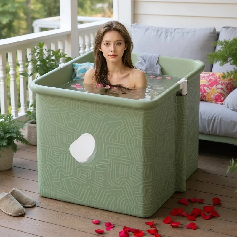 

1PC Portable Bathtub Adult Ice Bath Tub - Collapsible Folding Foldable Bathtub for Adult Shower Bathroom Hot SPA Soaking Cold