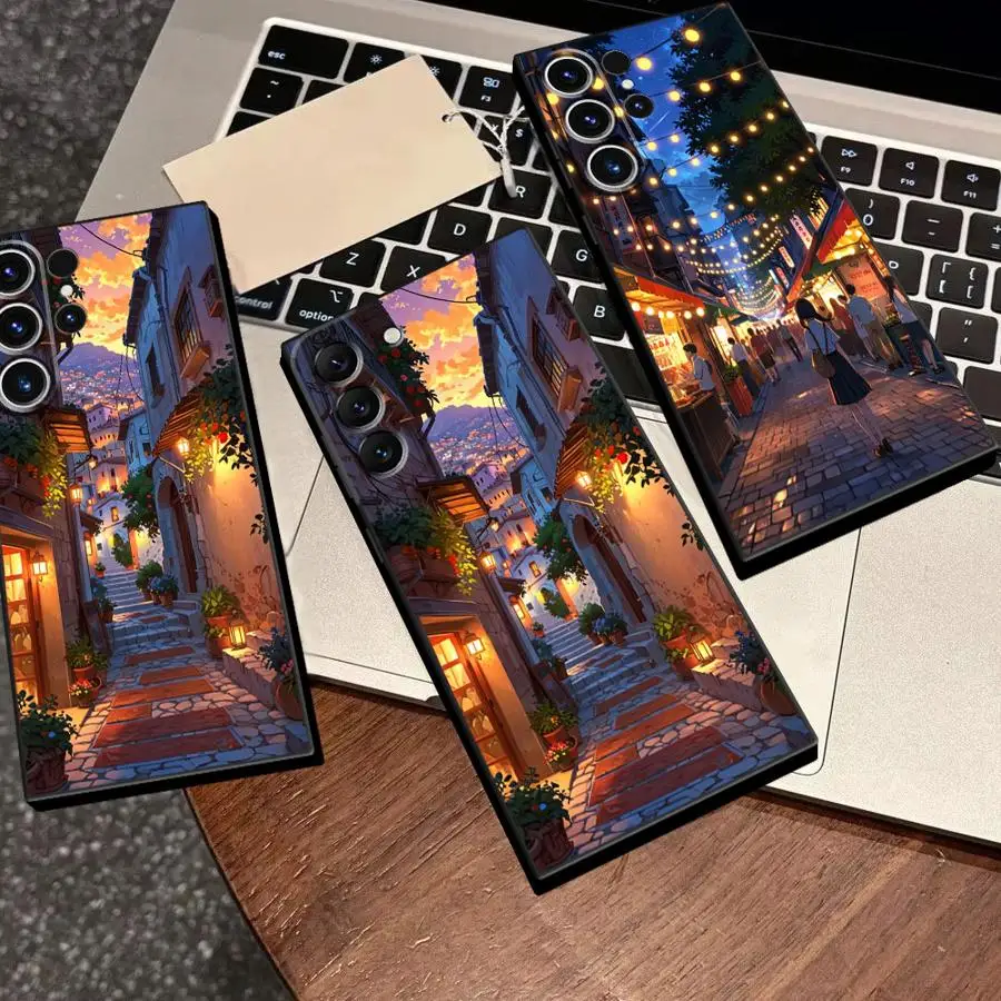 Healing Scenery Phone Cover Case for Samsung Galaxy S26 Ultra S24 S23 Note 20 10 S22 S25 Plus S21 S20 FE