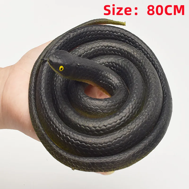 Novelty Fun Toy Bionic Snake Party Tricky Prank Props Shocking Scary Soft Gum Fake Snake Garden Outdoor Decorations Tricky Gift