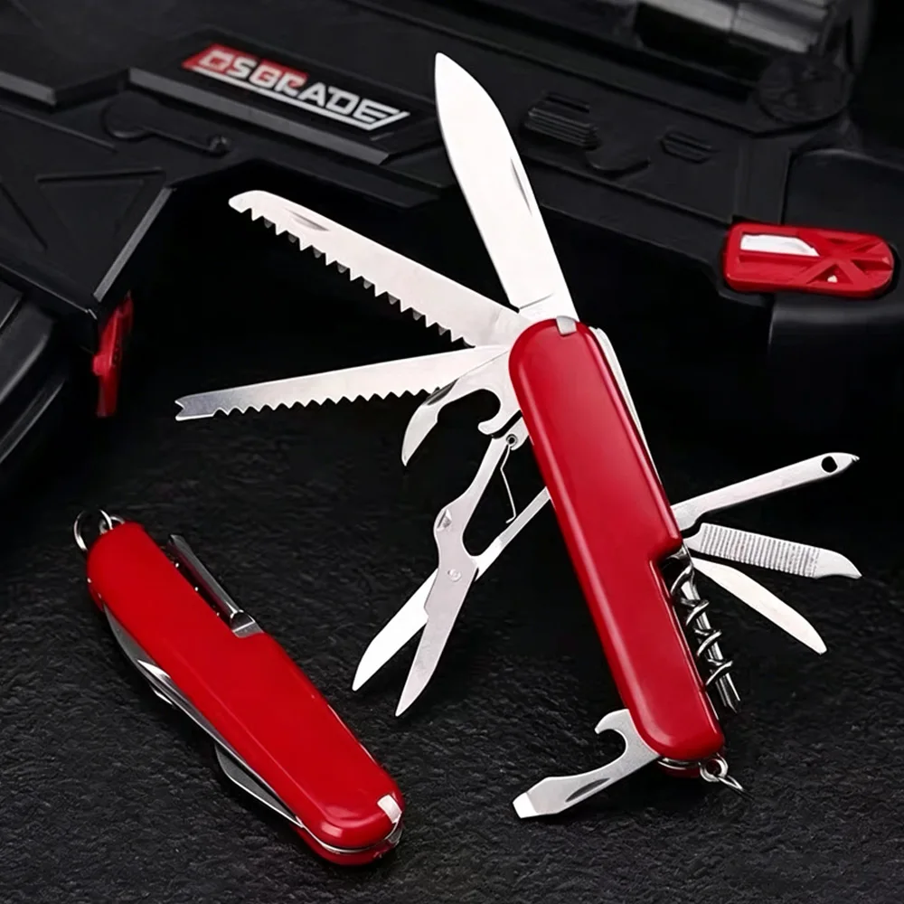 Multifunctional Knife Folding Knife Stainless Steel Swiss Pocket Knife 8/11 in 1 Portable EDC Tool for Camping Hiking Outdoor