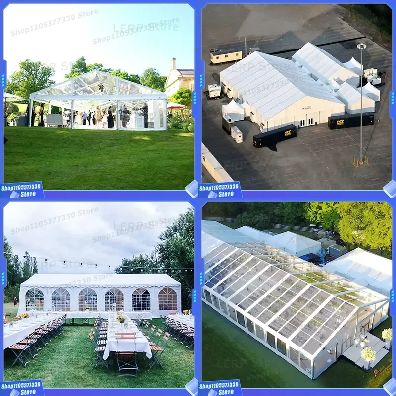Outdoor trade show wedding marquee aluminum frame double layer transparent waterproof durable four seasons universal