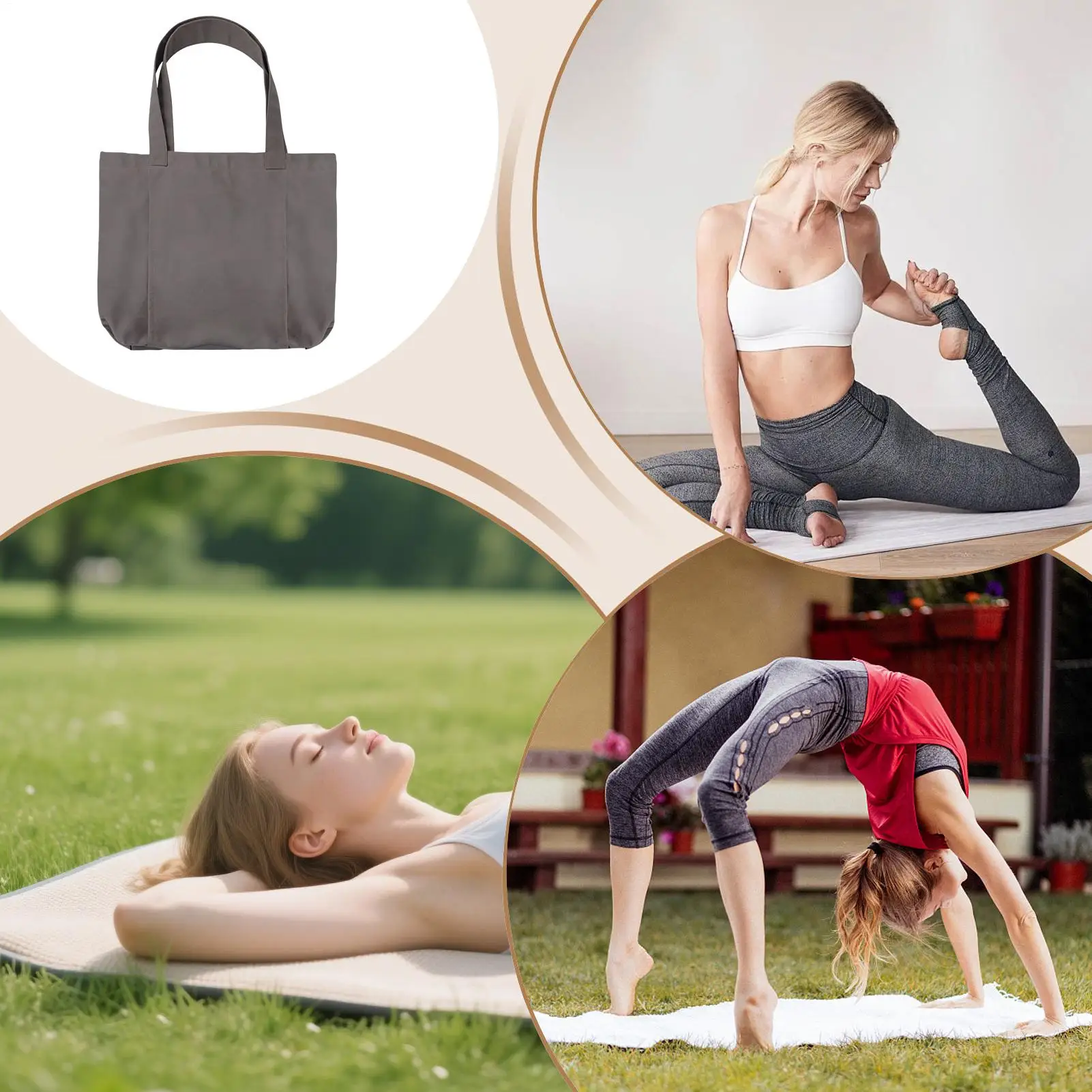 حقيبة اليوغا للنساء خفيفة الوزن منشفة حامل الوسادة حقيبة اليوغا لممارسة التمارين بيلاتيس المنزل السفر اللياقة البدنية غرفة الرقص التمريض #5