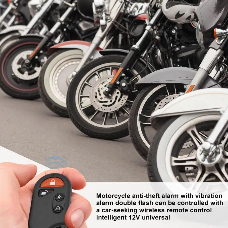 Motocykl motor Alarm antykradzieżowy bezprzewodowy pilot zdalnego sterowania 12V rowerowy Alarm bezpieczeństwa 120dB Alarm wibracyjny funkcja podwójnej lampy błyskowej