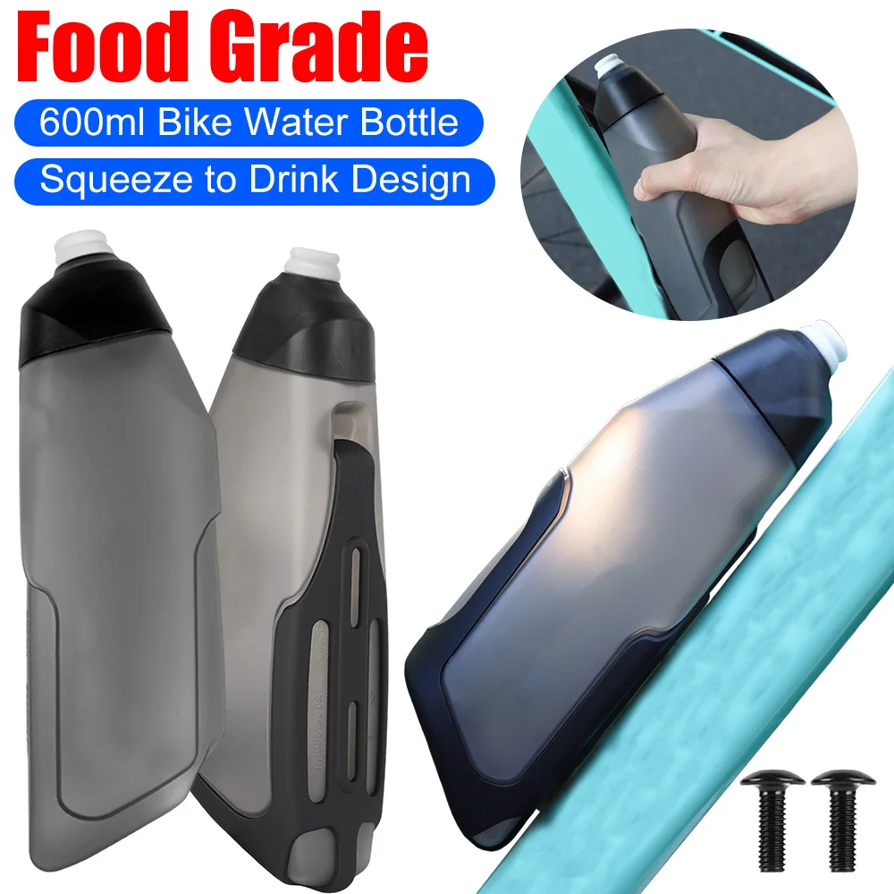 

Lightweight Road Bike Water Bottle 600ml Bike Cycling Water Bottles Sets Squeeze to Drink Design Riding Kettle Bicycle Accessory