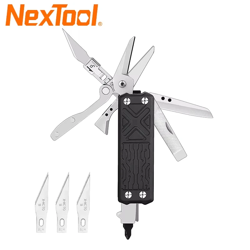 NexTool Pocket Multitool E1 10 In 1 Folding Multi Functional Tools Replaceable Carving Knife  EDC Hand Equipment