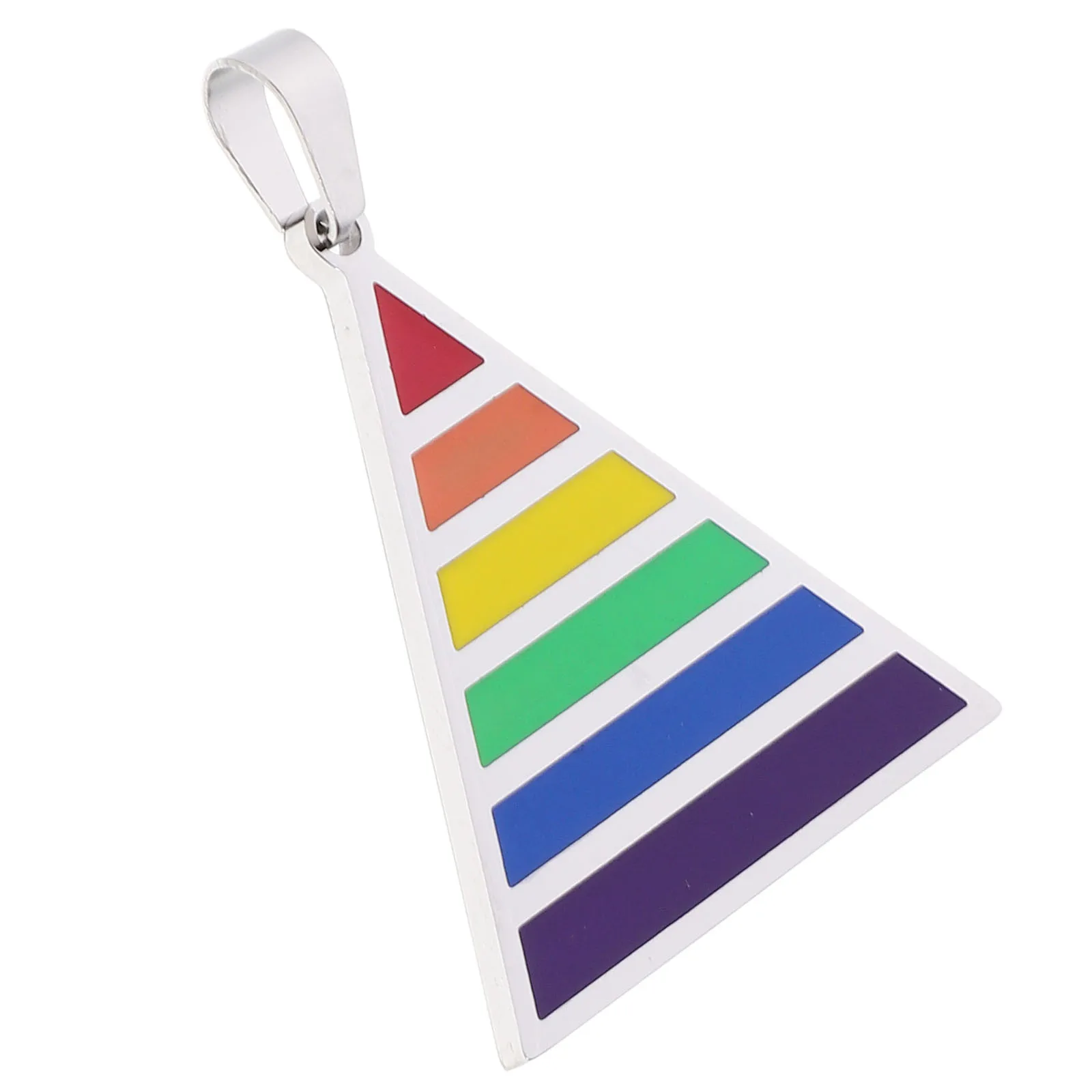 

Rainbow Pendant Men Triangle Pride Colorful Jewelry Pendant Neck Chain Durable Metal Male Neck Chain Component
