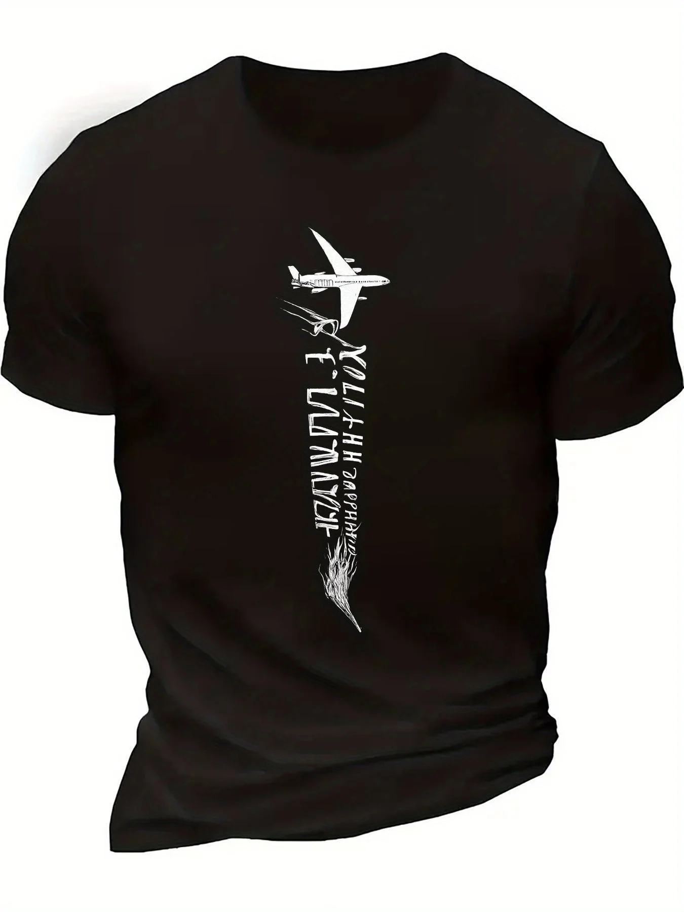 

Vintage Airplane Graphic-with White Plane&Wings design-100% cotton summer O-neck short sleeve casual printed men's T-shirt.