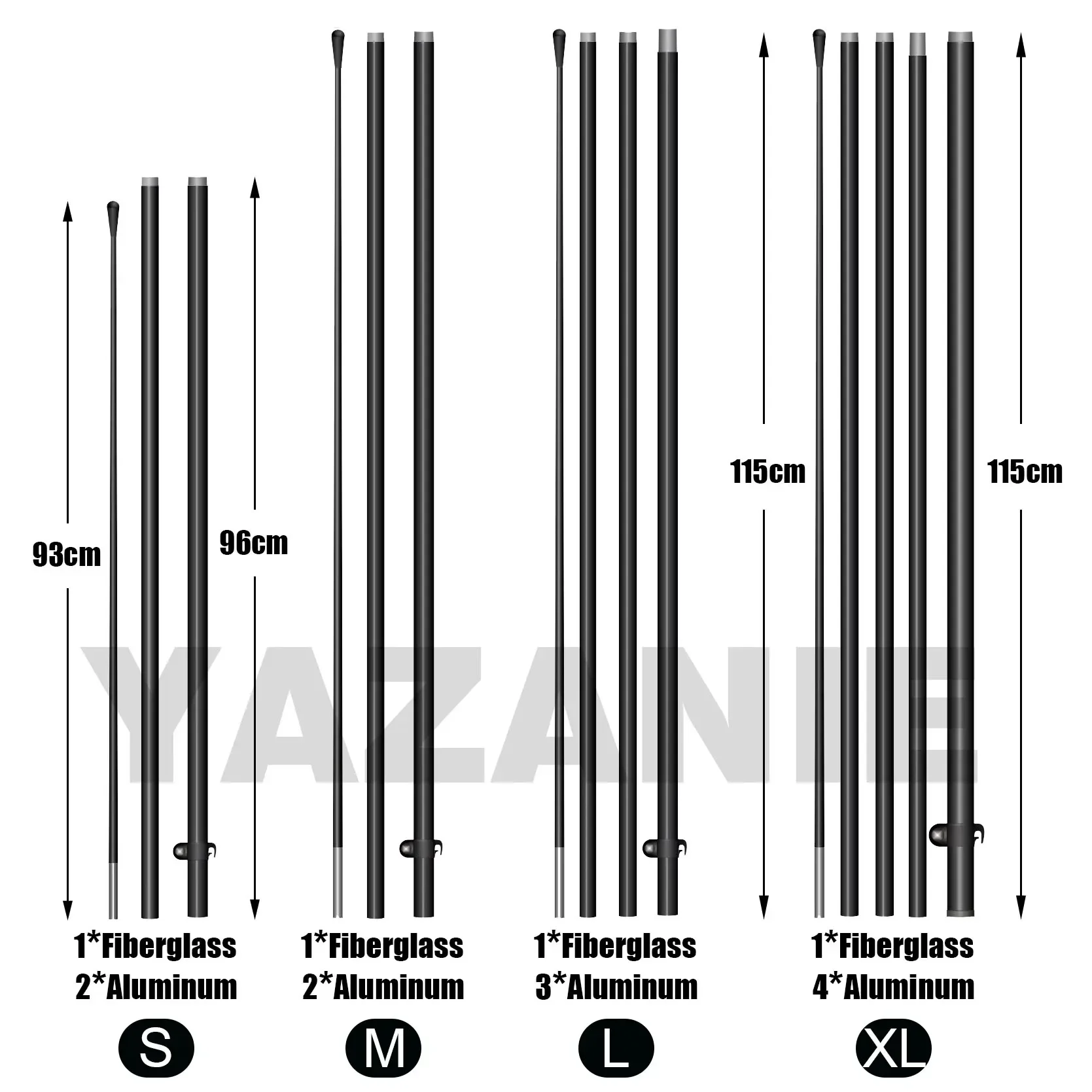 Feather Flag Pole kit and Base Ground Stake 6.6FT 8FT 11FT 13FT  Advertising Swooper Flag Pole Set Cross Base and Weight Bag view 4