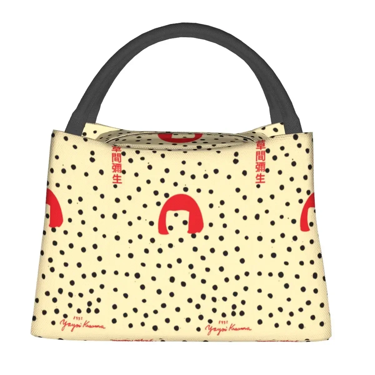 Abstract Yayoi Kusama Black Dots Merch Lunch Boxes Portable Insulated Canvas Cooler Thermal Food Picnic Travel Lunch Box