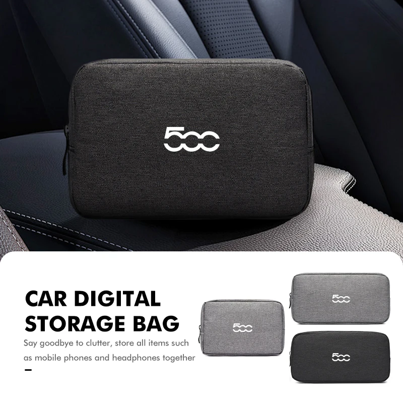 Organizador Digital para Accesorios de Auto Fiat, Bolsa Impermeable para Almacenamiento de Cables de Datos, Compatible con Panda, Freemont, Linea, Strada, Ducato, Egea, Croma