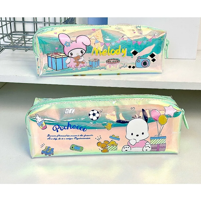 Sanrio Cute Kuromi Large Capacity Pencil Case For Girls Pretty Zipper Pen Pouch Children'S Complete set of school supplies