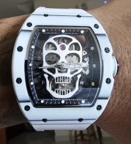 Automatische Uhr mit Mechanischem Uhrwerk, Wasserdicht, Tonneau-Gehäuse, Silikonarmband, Lässiges Hohldesign, Gorman Uhr Chance919