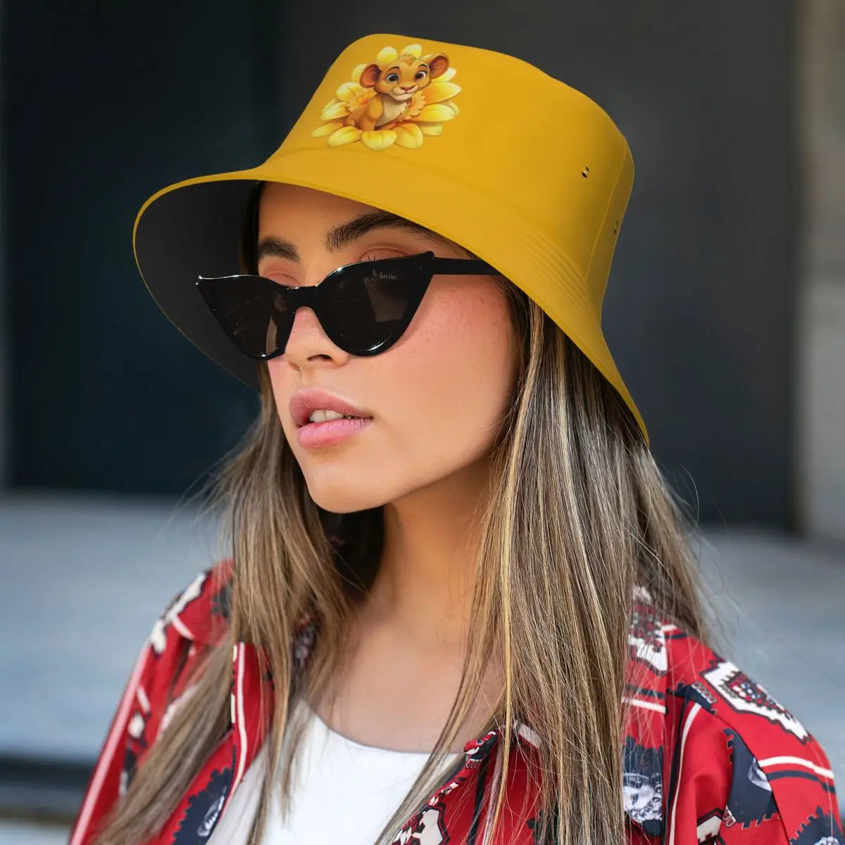 Beach Hatwear Sunflower Simba The Lion King Merch Bucket Hats Streetwear Teen Sun Hat Panama Hat Foldable Fishing Caps Outdoor