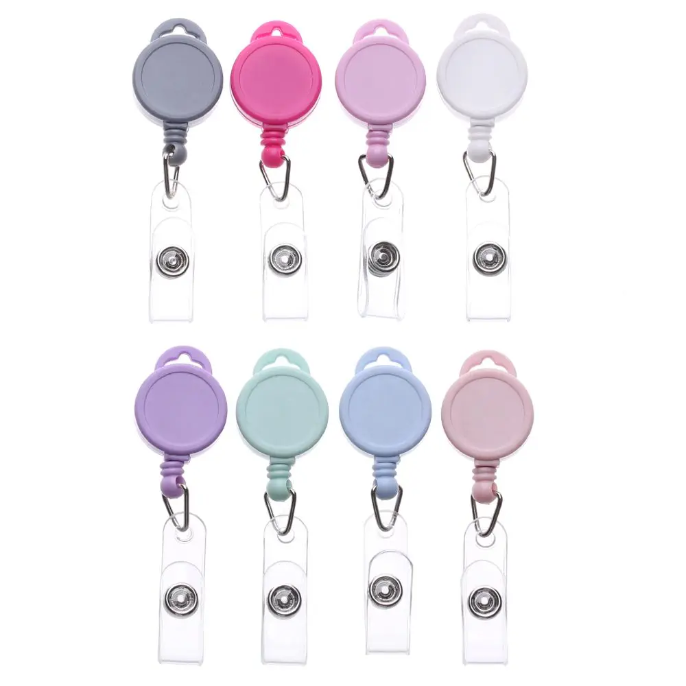 1pc Durable Office Supplies Stationery Anti-Lost Clip ID Name Card Badge Holder Lanyards Retractable Key Ring