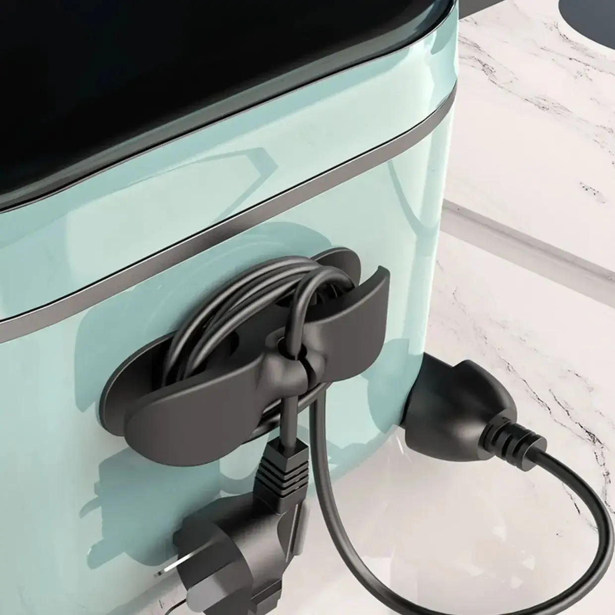 1PC/3PCS Wall Sticker Power Cord Organizer Cable Clip Home Storage Appliance Winding Holder Home Storage Cable Organizer