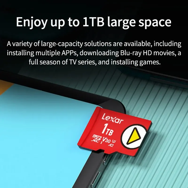 Lexar più nuovo Carte SD Nintendo Switch gioco Carte di archiviazione per usi speciali 1TB 512GB 256GB 128GB UHS-I V30 A2 SDXC Micro SD Card