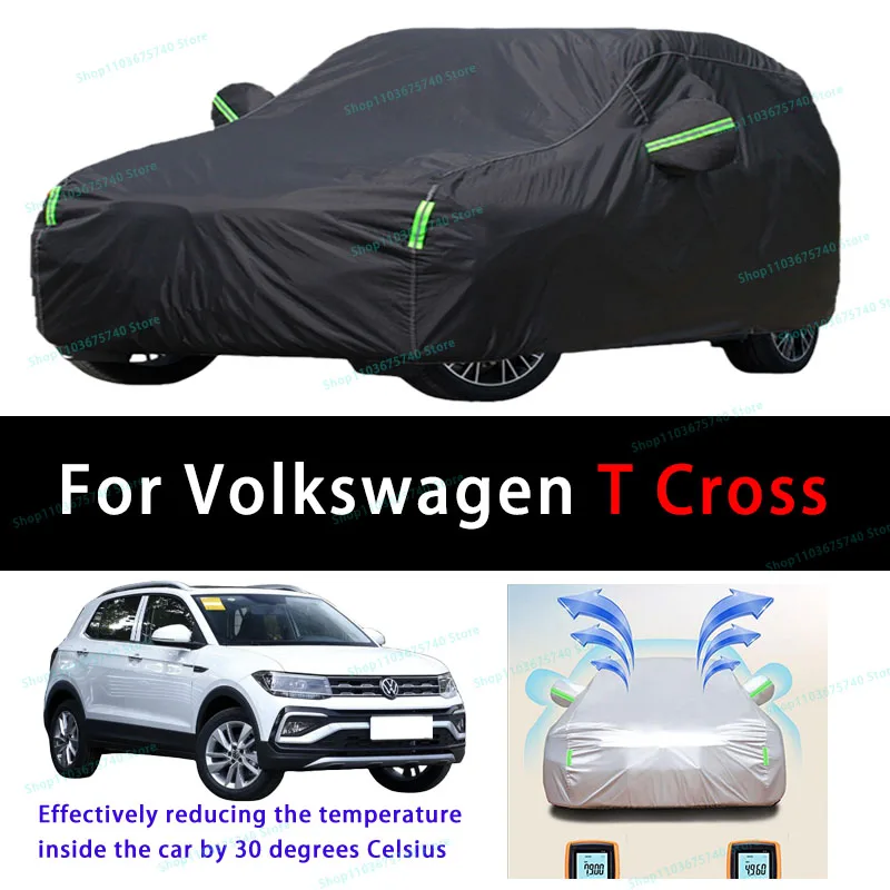 

For Volkswagen T Cross Summer Full Car Covers Outdoor Sun uv Protection Dust Cooling Protective Auto Protective Cover