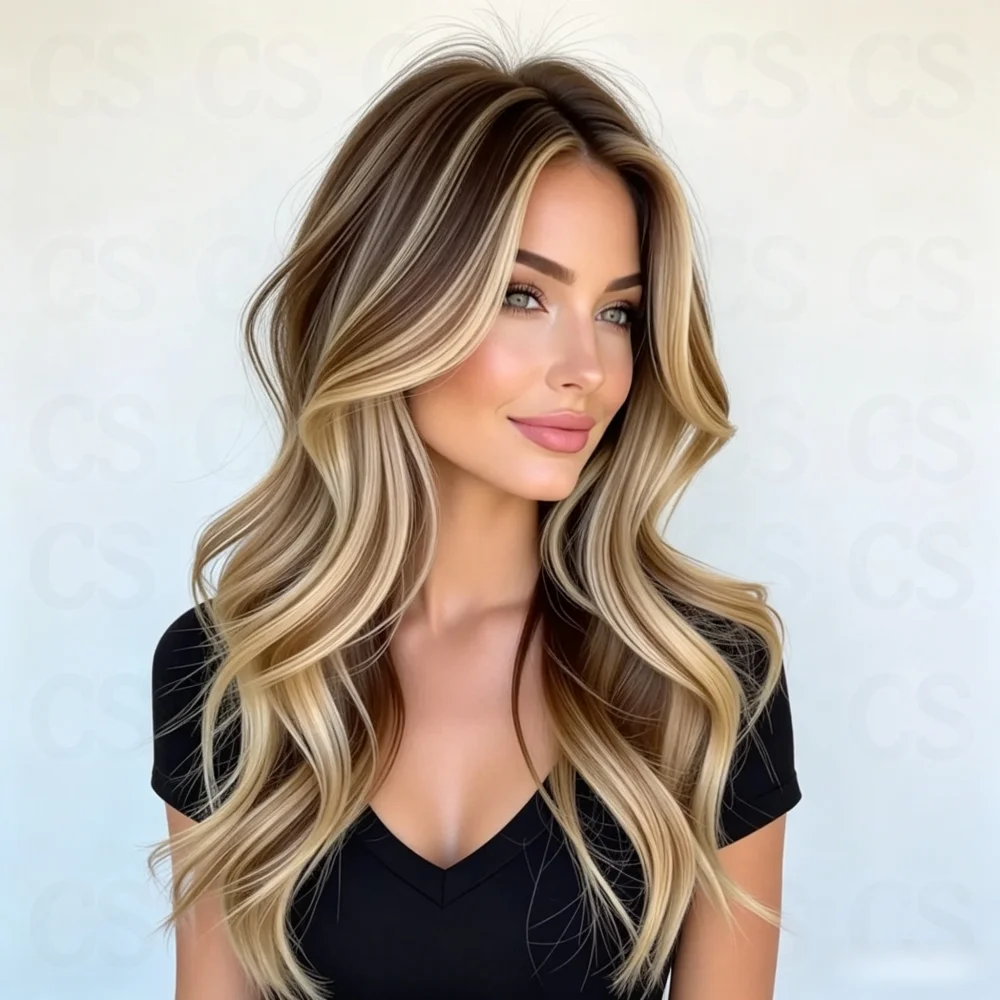 28 Inch Highlight Blonde Wave Natural Long Glueless 5x5 Silk Base Jewish Human Hair Wig with BabyHair HD Lace European Hair Prep