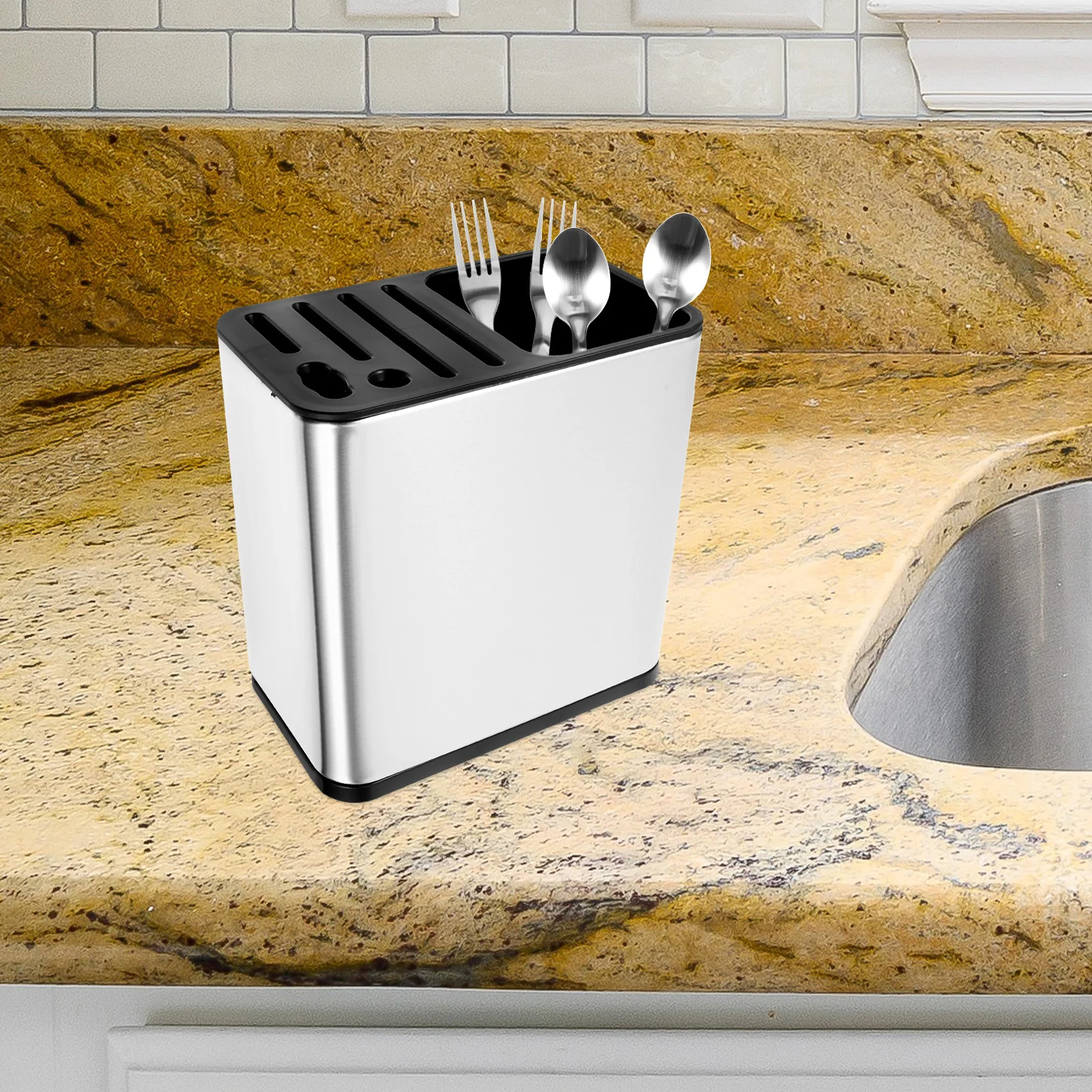 

Stainless Steel Kitchen Knife Set 2750 Series Utensil Holder Chopstick Rack Storage ganizer Fits Any Kitchen Decor