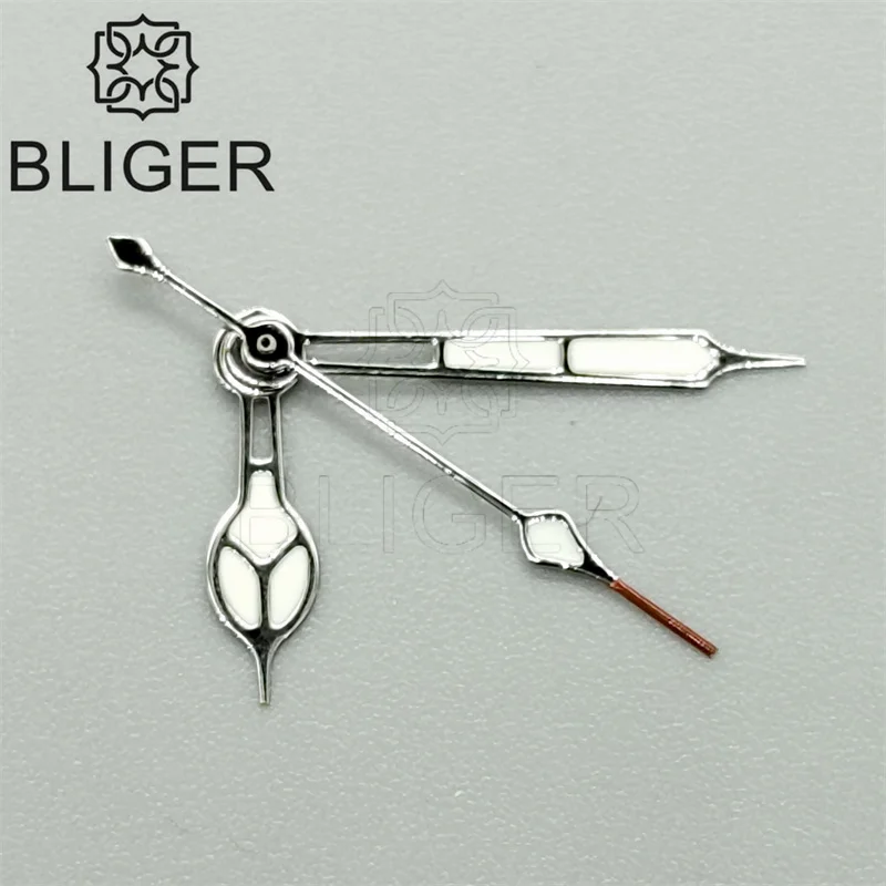 BLIGER Silver Gold Watch Hands For NH35 Movement Black Rose Gold Silver Green paint Pointer C3 Green Luminous Watch Accessories