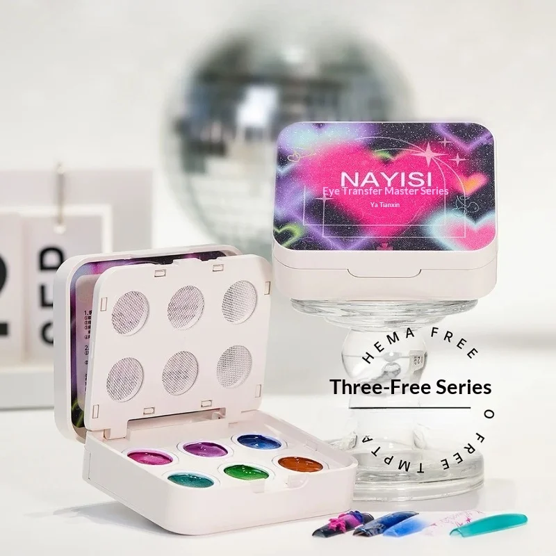 6Colors Multi Play Transfer Stamping Cat' Eye Gel Polish Fluorescent Patting Gel High Saturation Painting Glue Nail Art Manicure