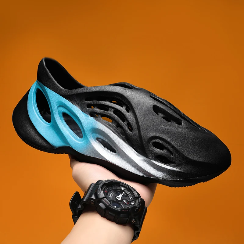 

Men's and Women's Slippers Outdoor Slippers Anti Slip Tie Dyed Designer Personalized Hollow Shoes 39-47 Summer Beach Hole Shoes