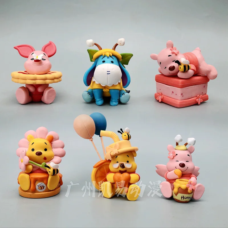 Disney Piglet Doll Model Cartoon Winnie The Pooh Eeyore Action Anime Figures Model Cute Toys Desktop Car Room Ornaments Gifts