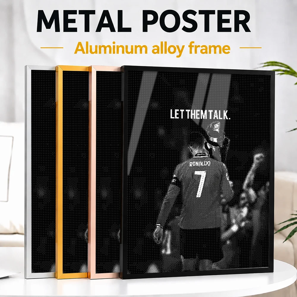 Cristiano Ronaldo Let Them Talk Metal Poster With Aluminum Alloy Frame Personalized Victory Tribute Wall Art Ideal For Studio