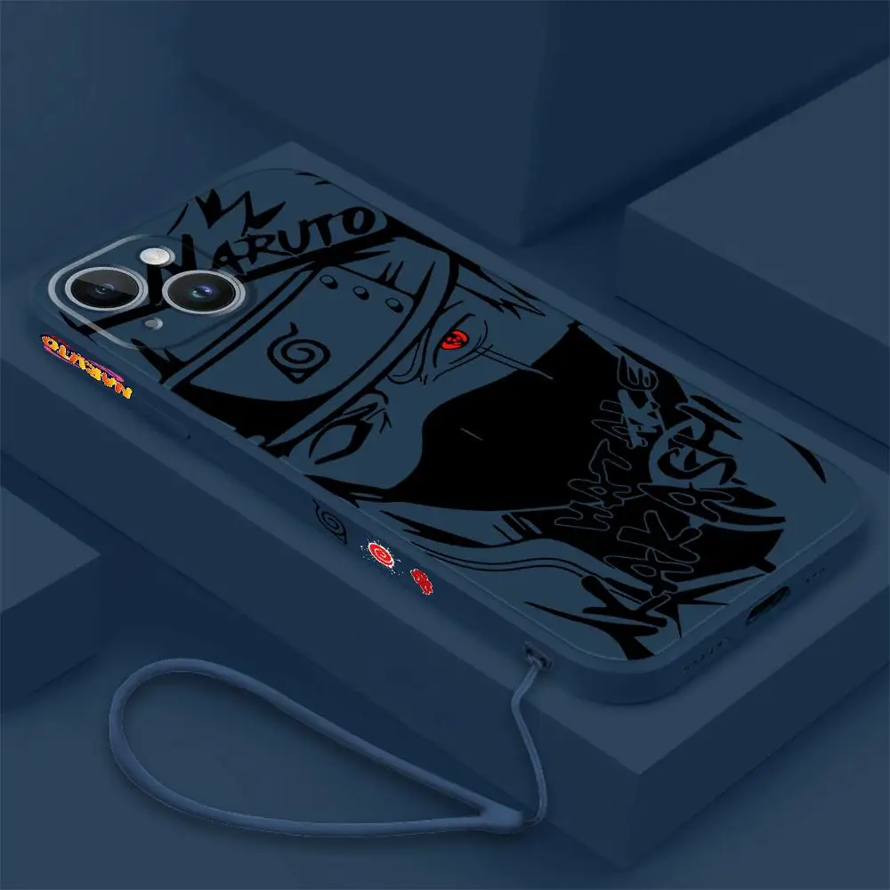 Anime Kakashi Uchiha Itachi Phone Case for Apple iPhone 11 12 Pro Max X XS 7 8 13 Mini SE XR 14 Plus 15 Pro Square Liquid Cover