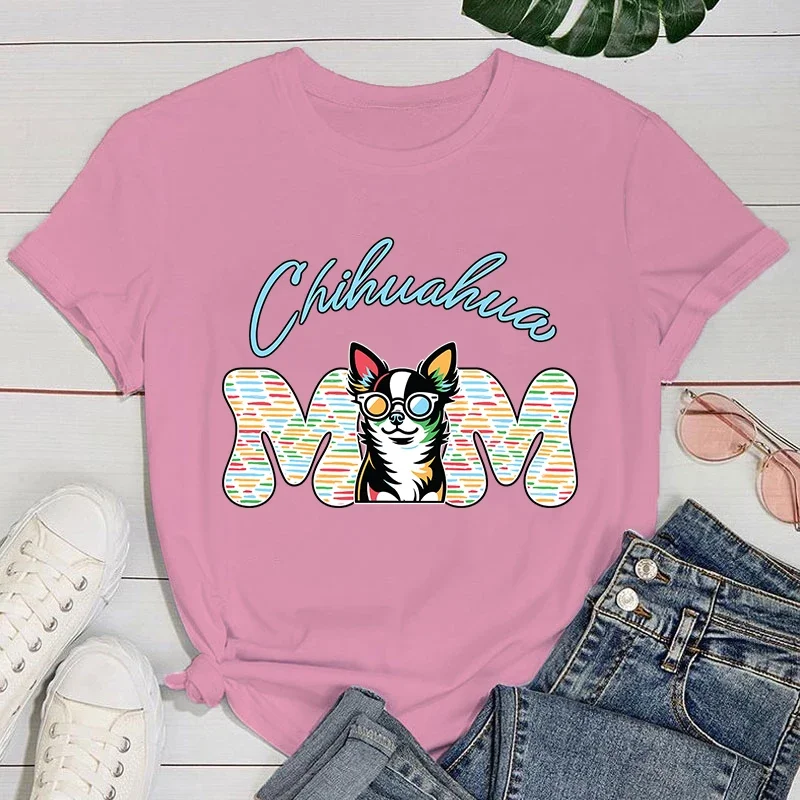 Mother's Day T shirt Chihuahua Mom Short Sleeve Print T Shirts Women Causal Harajuku Tops Funny T Shirt