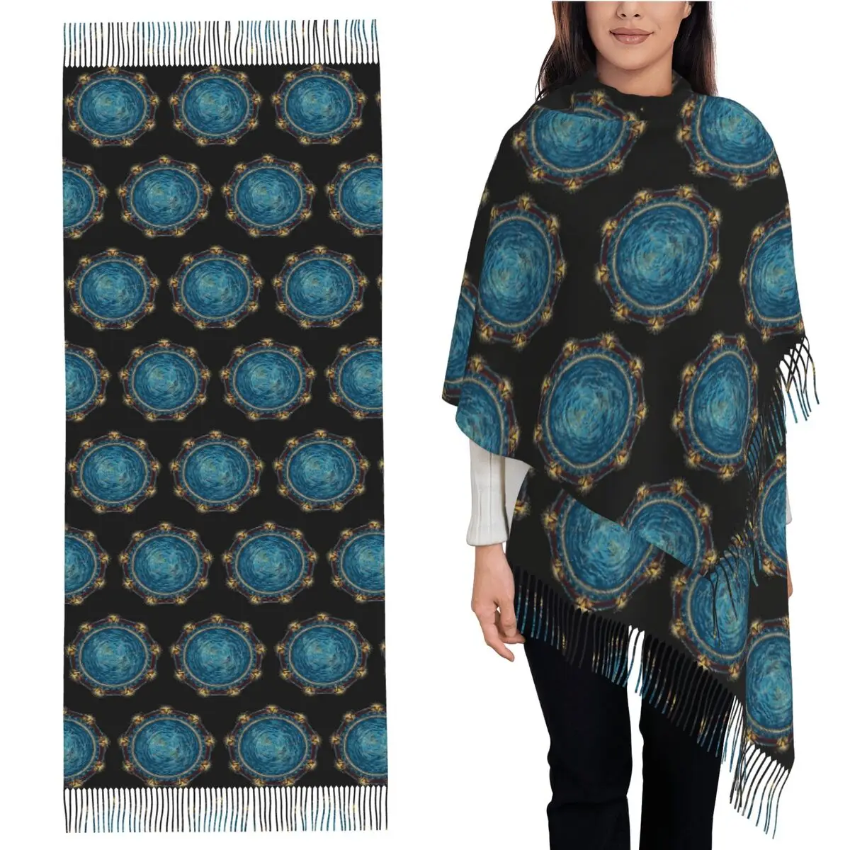 

Звездный шарф G, шарфы с кисточками для женщин, мягкие теплые шали и накидки, длинная осенне-зимняя шаль