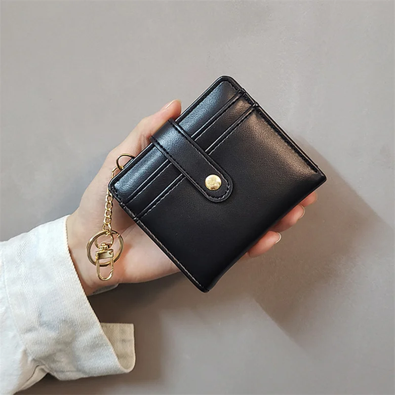 Woman Wallet New Europe And The United States Female Short Three Fold Small Wallet Female Key Coin Purse Card Bag Leather Wallet