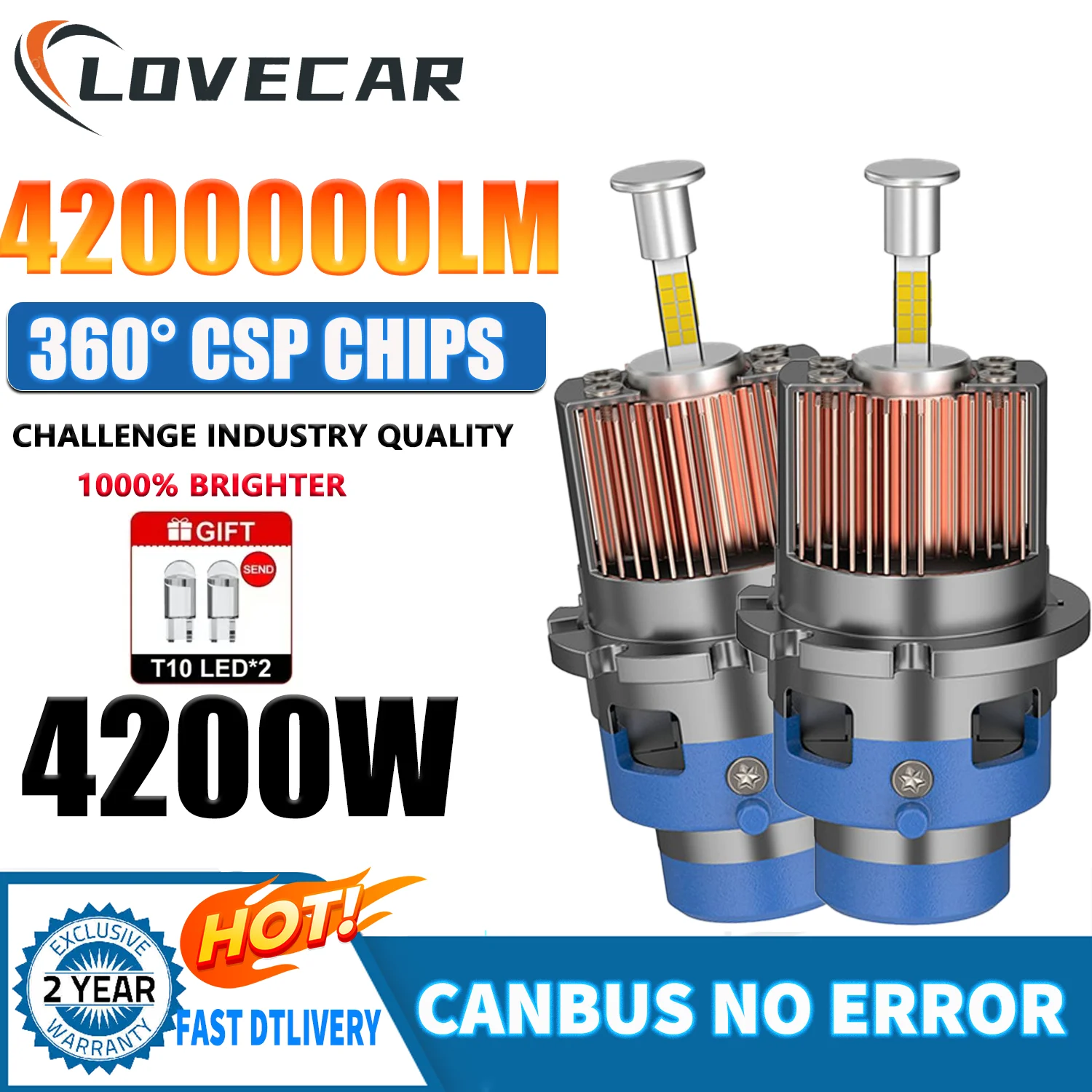 

LOVECAR LED 360 4200W Xenon Bulb Turbo HID 1:1 Plug&Play Car Lamp Auto Lights D1S D2S D3S D4S Car Lamp Auto Light 12V