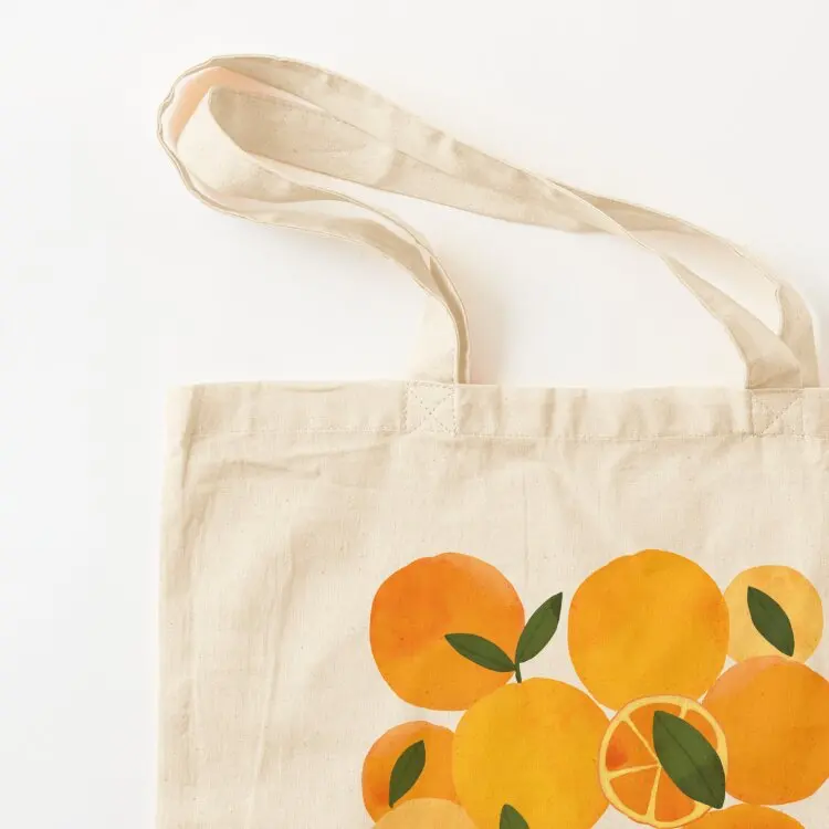 لا تزال حياة الصيف البرتقالية البحر الأبيض المتوسط حمل حقيبة تسوق حقيبة نسائية حمل أكياس التسوق حمل كبير #3