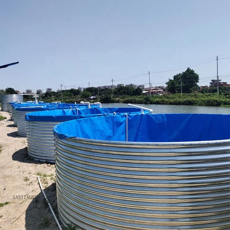 

2025High Strength Corrugated Galvanized Steel Sheet Water Liquid Storage Aquaculture Fish Farming Tank With PVC Liner