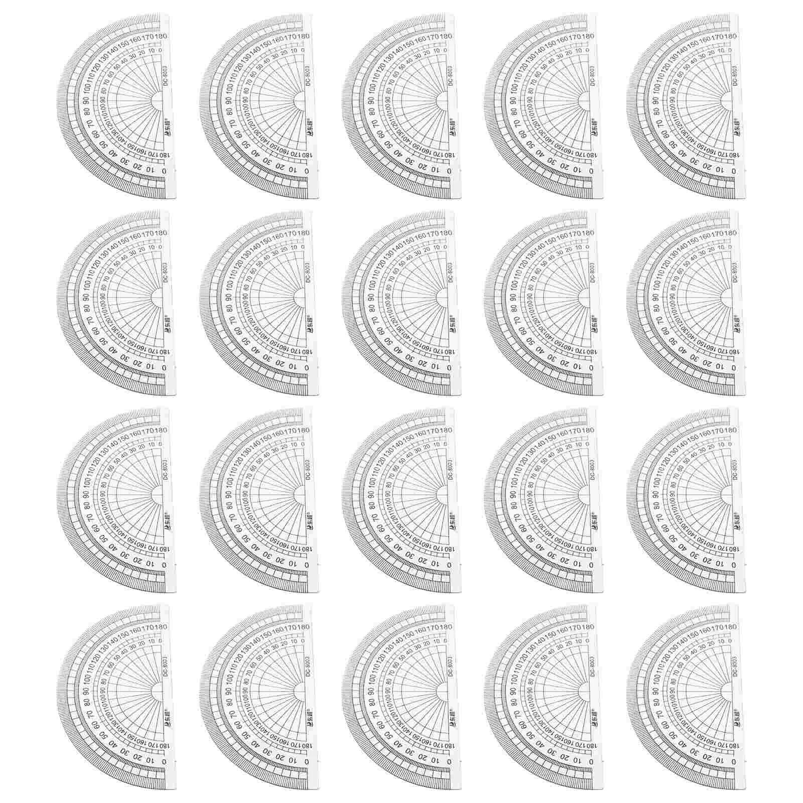 20 Pcs Rulers Angle Measurement Protractor Ceramic Tile Office Measuring Students 180 Degrees