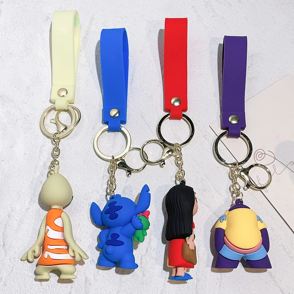 Disney Cartoon Lilo & Stitch Keychain Kawaii Stitch PVC Key Ring Mobile for Phone Bag Hanging Jewelry Kids Gifts