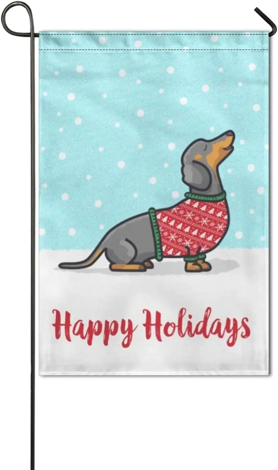 

Holiday Dachshund Garden Flag Unique Dachshund Gift Dachshunds Holiday Dachshund Garden Flag 12x18