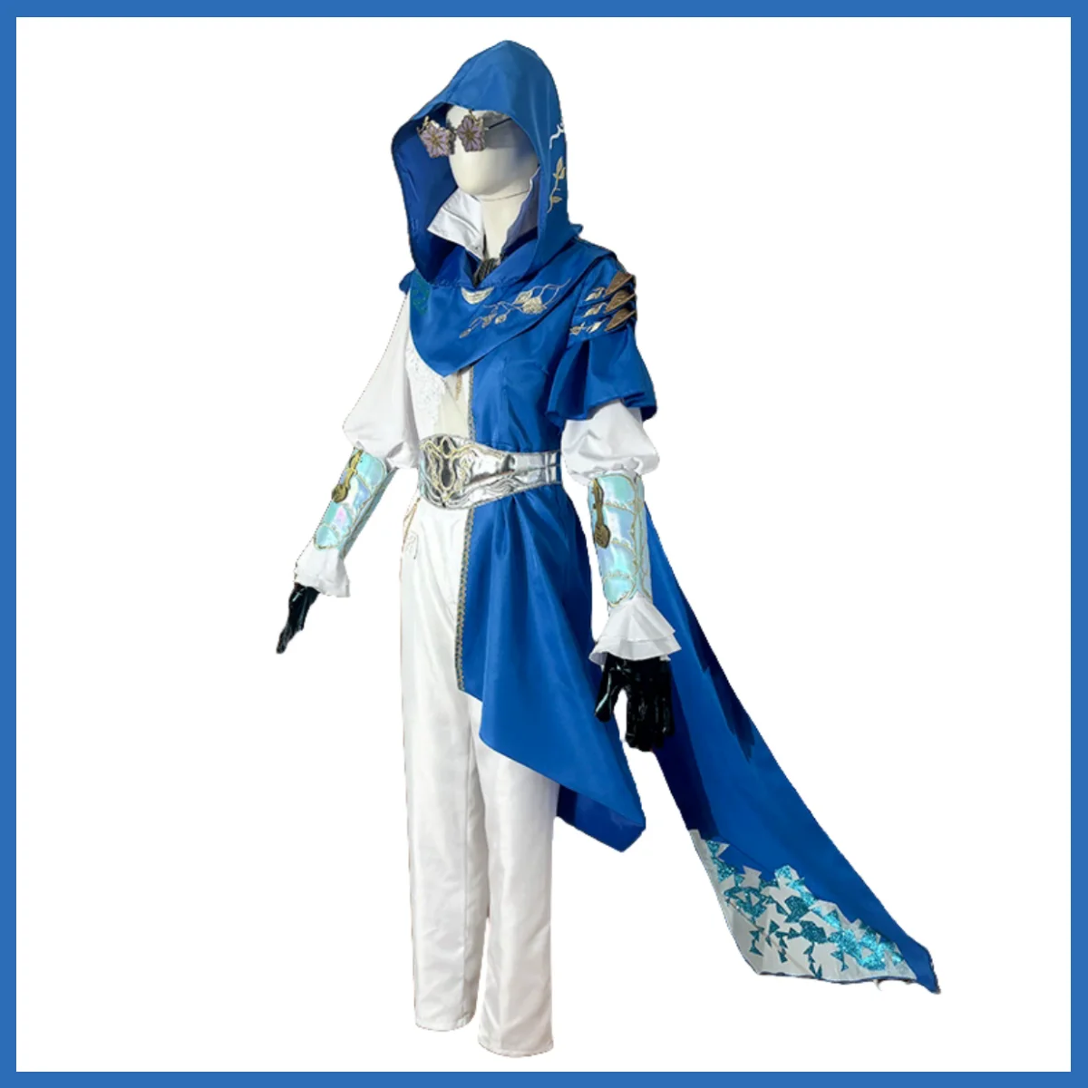 Игра Identity V Naib Subedar Mercenary Косплей Костюм Синяя Шляпа Шаль Униформа Полный Комплект Парик Мужской Карнавальный Костюм Хэллоуина 2025