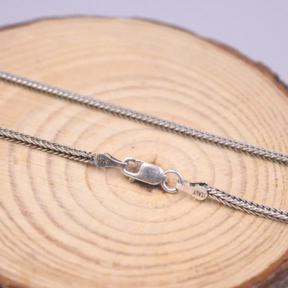 Genuine 925 Sterling Silver Necklace 1.8mm Wheat Link Chain 21.6INCH