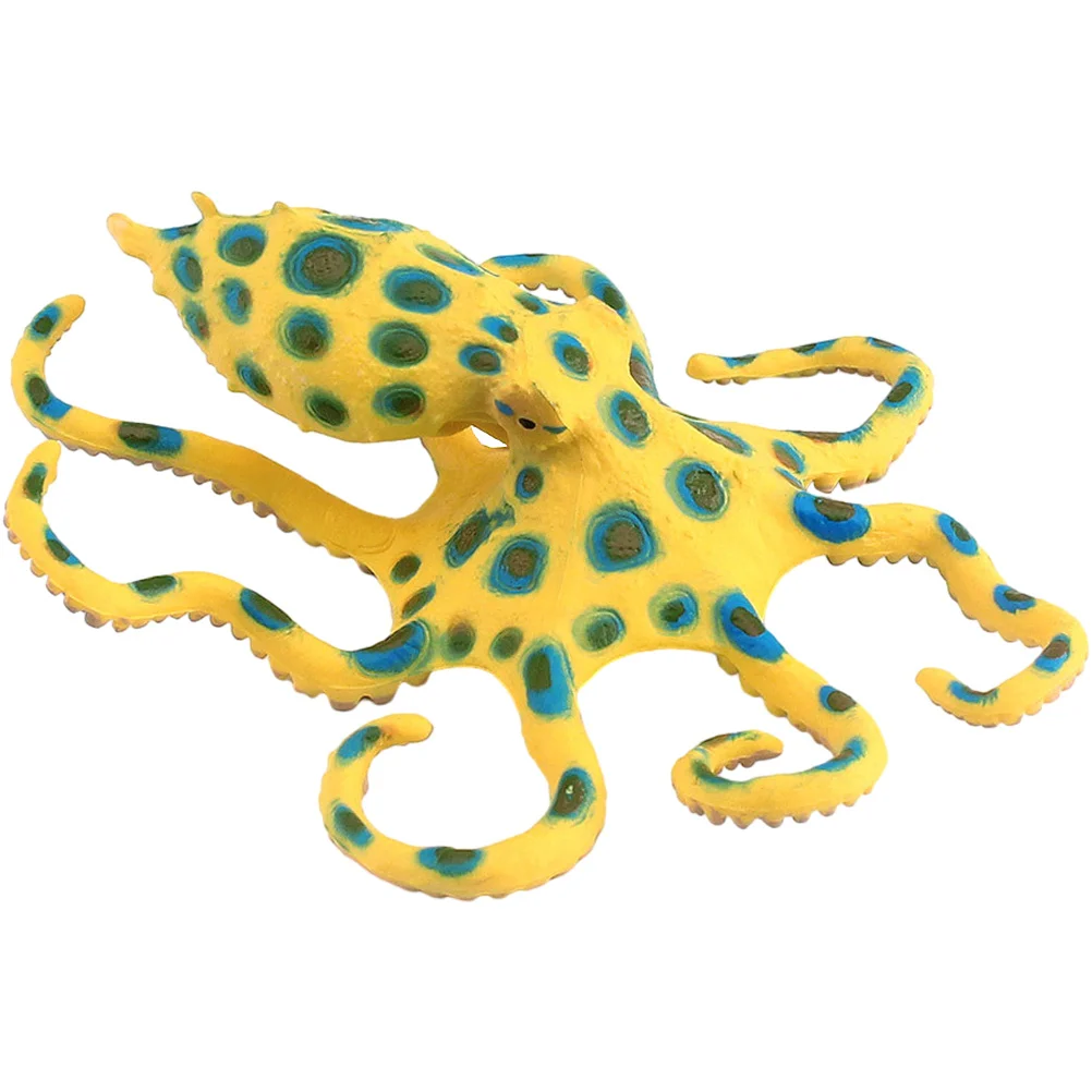 Realistic Simulation Octopus Model Marine Animal Sculpture Ocean Animals Yellow