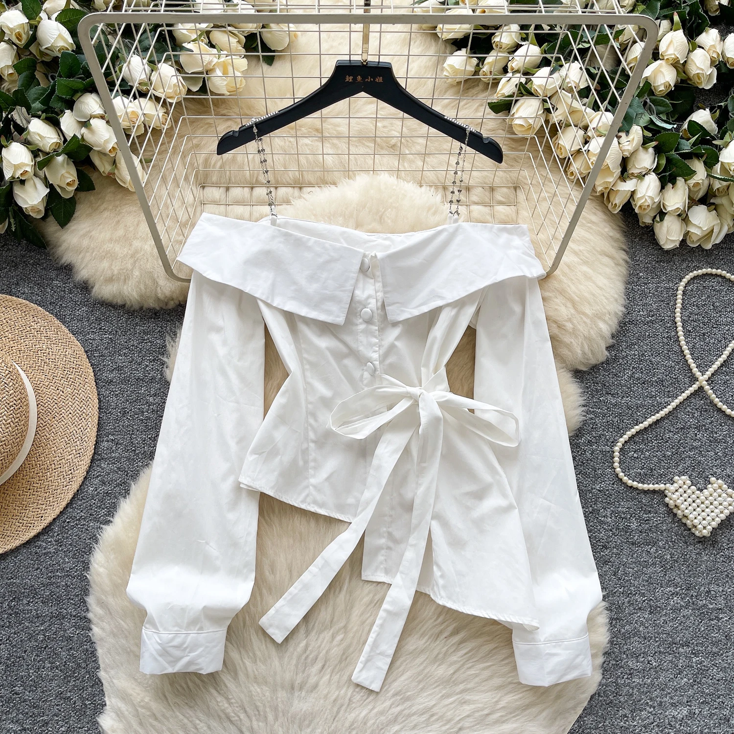 

Sexy long sleeve asymmetrical slash neck slim Tanks Chic Women Party Top Y2k High Street women clothing